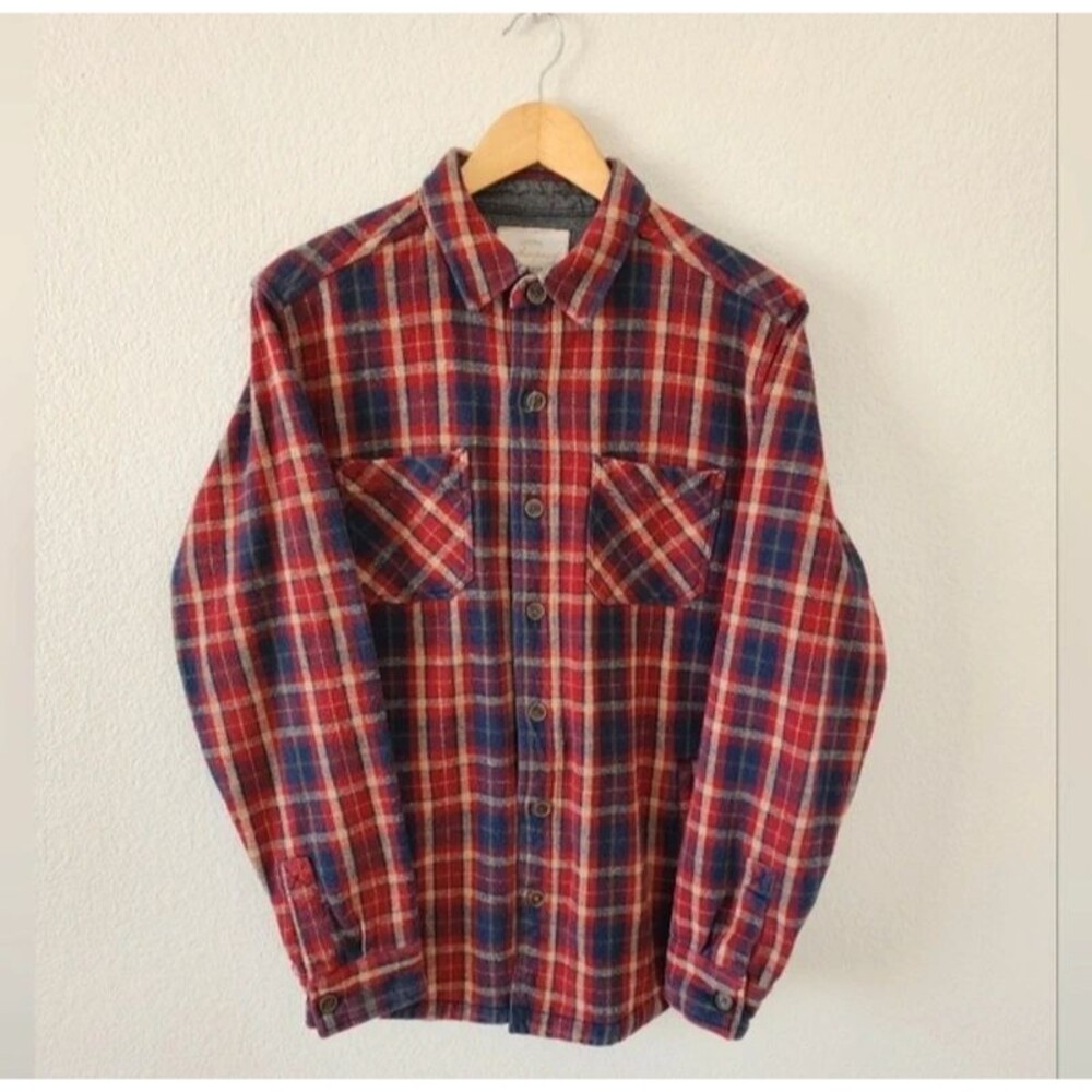 Weatherproof Men’s Medium Twill Plaid Shacket Shirt Jacket